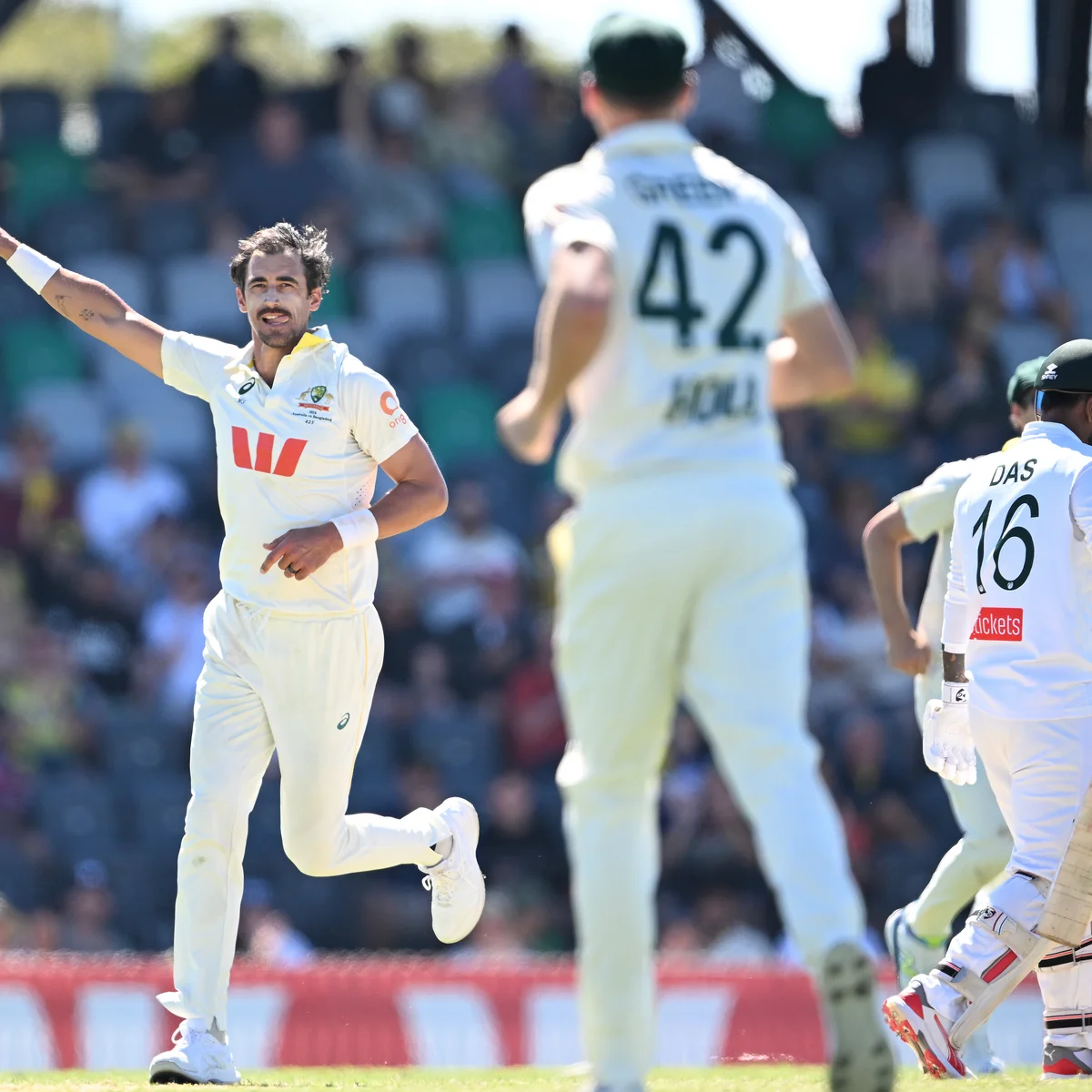 Mitchell Starc celebrates 10-wicket match haul as Australia beat Bangladesh by an innings and 51 runs